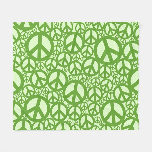 Couverture Polaire SYMBOLE DE LA PAIX Motif Vert (Devant (Horizontal))
