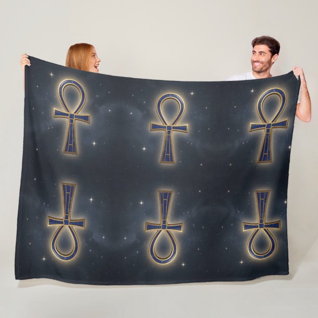 Couverture Polaire Symbole de l'Ankh - Clé de la vie (En situation)