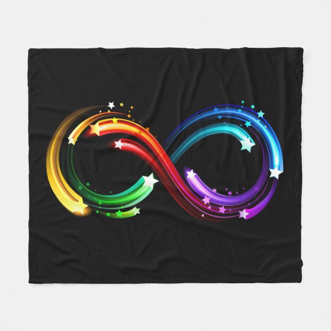 Couverture Polaire Symbole de l'infini des comètes arc-en-ciel (Devant (Horizontal))