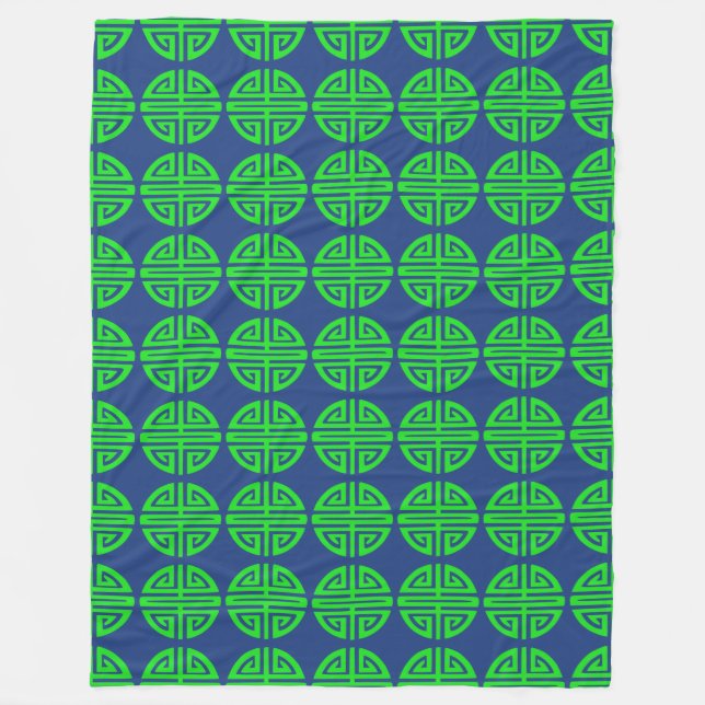 Couverture Polaire symbole de prospérité chinois vert (Devant)