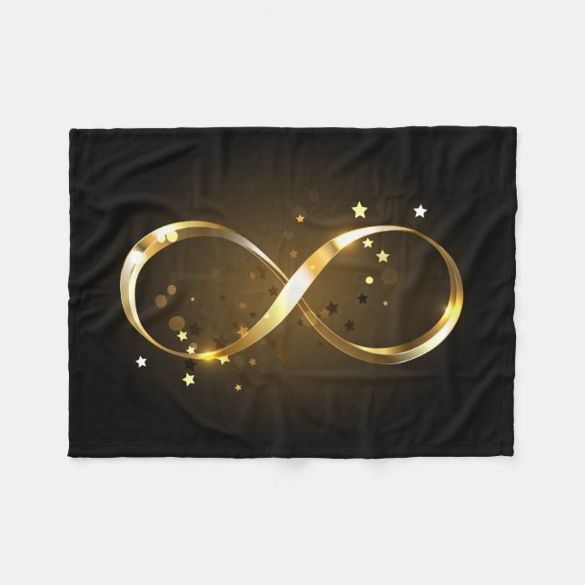 Couverture Polaire Symbole d'infini doré (Devant (Horizontal))