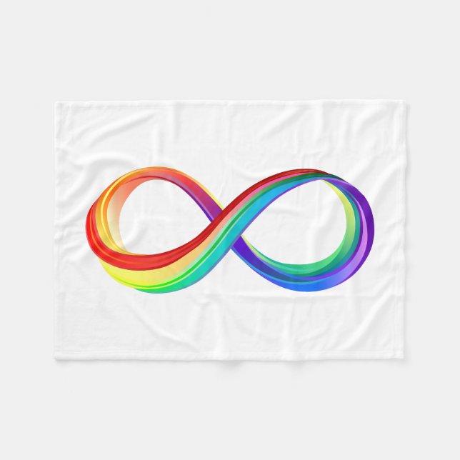Couverture Polaire Symbole d'infinité arc-en-ciel stratifié (Devant (Horizontal))