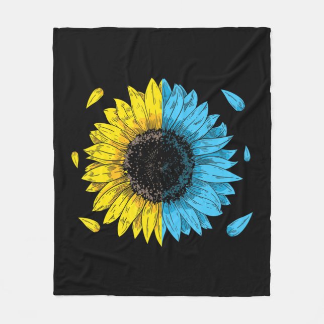 Couverture Polaire Symbole drapeau ukrainien Tryzub Aimer Soutenir l' (Devant)