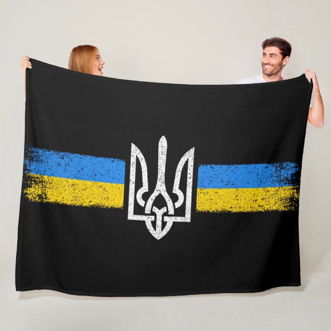Couverture Polaire SYMBOLE DU Drapeau Ukraine (En situation)