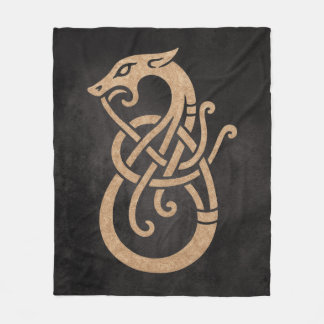 Couverture Polaire Symbole du nœud du serpent viking doré