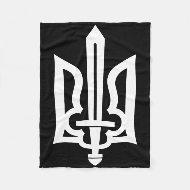 Couverture Polaire Symbole du trident ukrainien - Ukraine Gerb avec é (Devant)