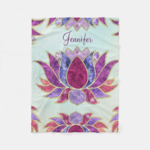 Couverture Polaire Symbole en pastel de Lotus d'aquarelle avec le nom