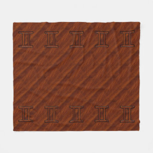 Couverture Polaire Symbole Gemini sur l'acajou Brown comme imprimé