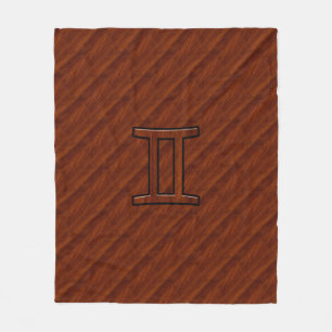 Couverture Polaire Symbole Gemini sur l'acajou Brown comme imprimé