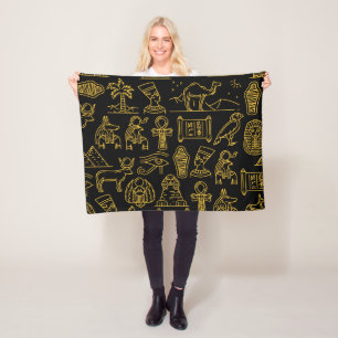 Couverture Polaire SYMBOLE HIÉROglyphique égyptien Motif