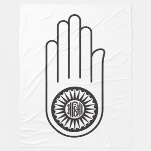 Couverture Polaire Symbole jaïn d'Ahimsa (Main de non-violence)