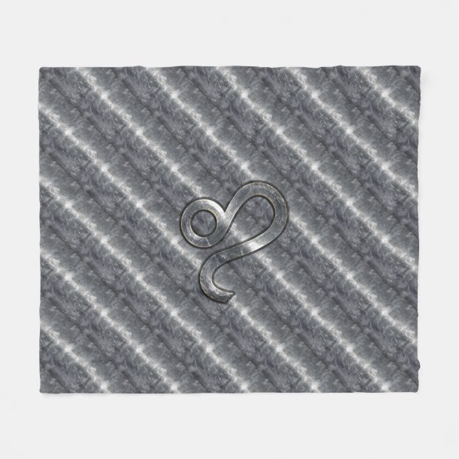 Couverture Polaire Symbole Leo Zodiac en Acier Argent (Devant (Horizontal))