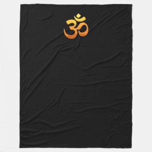 Couverture Polaire Symbole mantra Om personnalisé Gold Sun Méditation