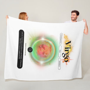 Couverture Polaire Symbole moderne Zodiac Virgo Quote Élément Terre