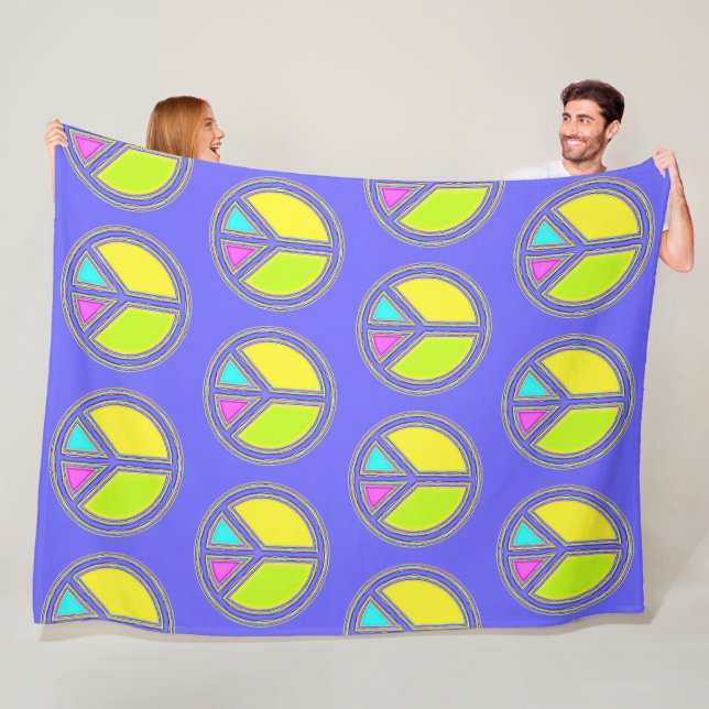 Couverture Polaire Symbole PAIX avec des couleurs remplies (En situation)