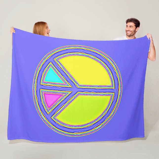Couverture Polaire Symbole PAIX avec des couleurs remplies (En situation)