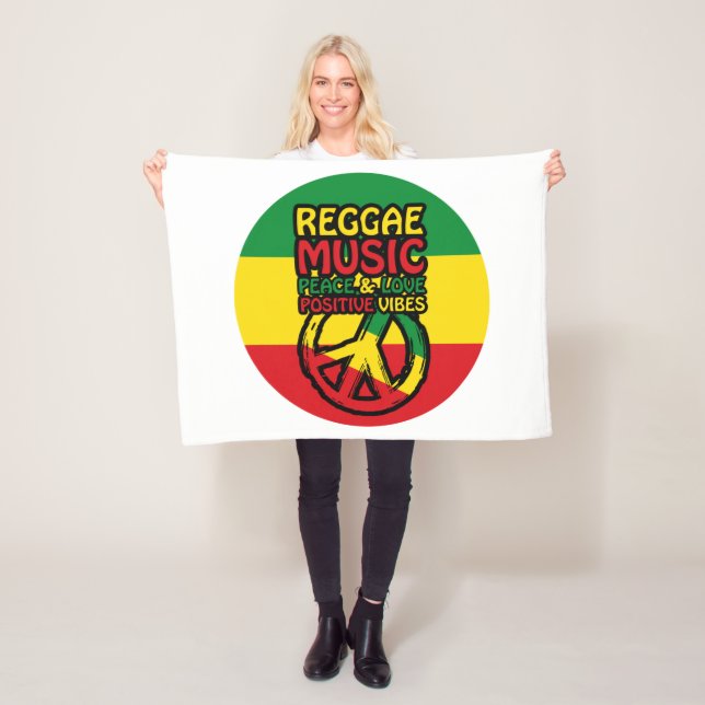 Couverture Polaire Symbole Reggae et Paix avec citations positives (En situation)