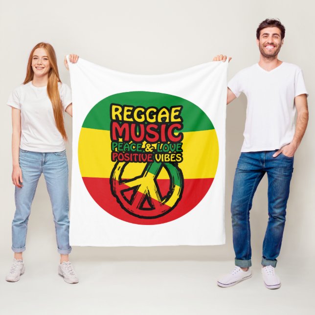 Couverture Polaire Symbole Reggae et Paix avec citations positives (En situation)
