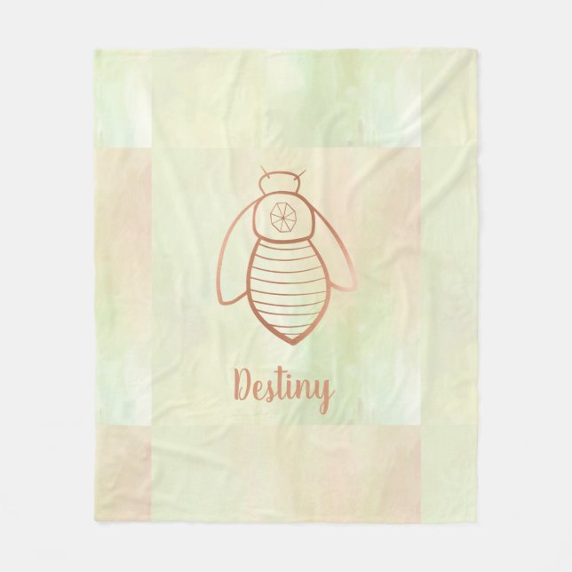 Couverture Polaire SYMBOLE rose D'Abeille D'Or (Devant)