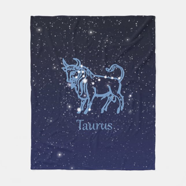 Couverture Polaire Symbole Taurus Constellation et Zodiaque avec étoi (Devant)