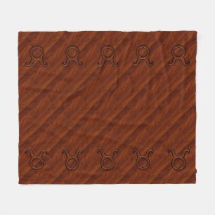 Couverture Polaire Symbole Taurus Zodiac sur l'acajou