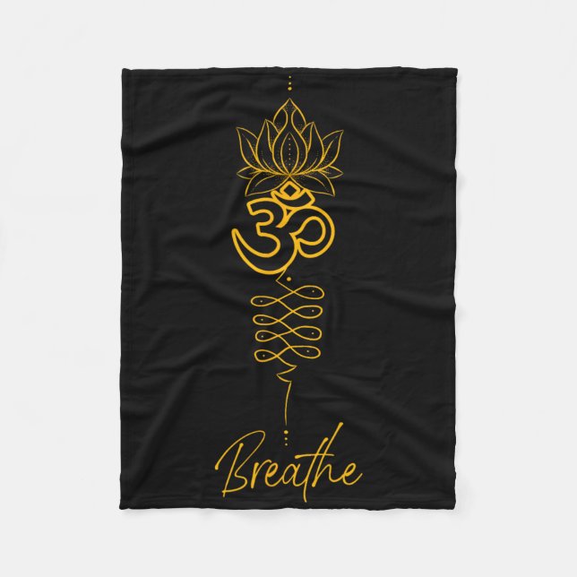 Couverture Polaire Symbole Unalome et Yoga du Souffle  (Devant)