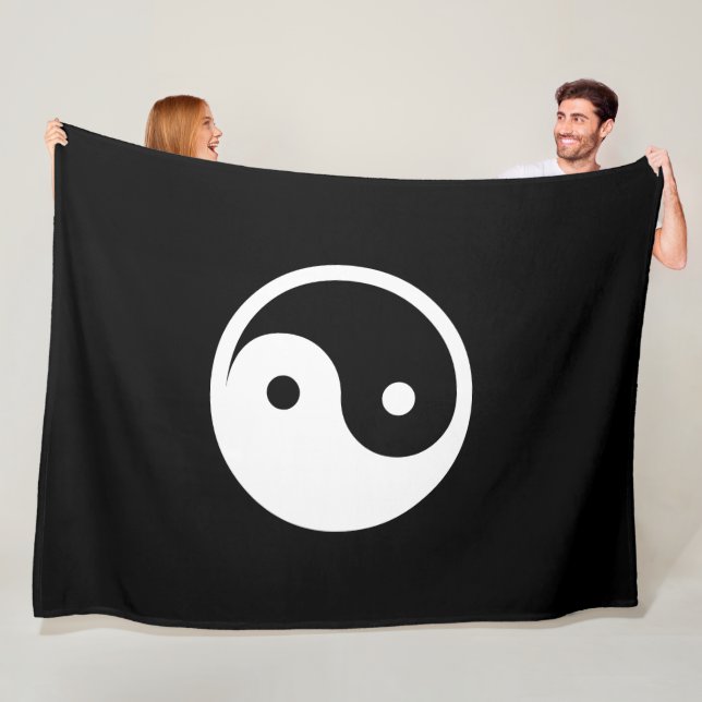 Couverture Polaire Symbole Yin Yang - tatouage solide design 2 (En situation)