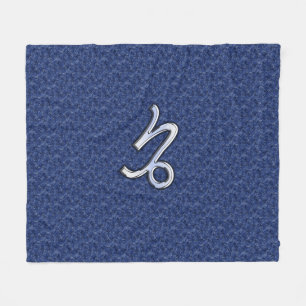 Couverture Polaire Symbole Zodiaque Capricorne d'argent Camouflage bl
