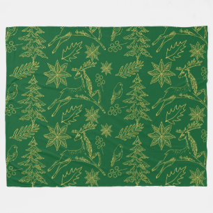 Couverture Polaire Symboles de Noël motif