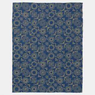Couverture Polaire Symboles d'or Motif 12.bw noir BG Fleece Blan