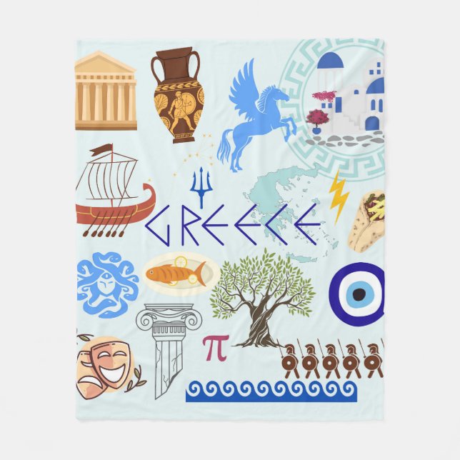 Couverture Polaire Symboles grecs Amateurs de voyage (Devant)