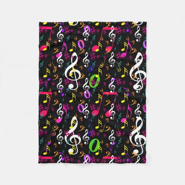 Couverture Polaire Symboles musicaux Design Motif (Devant)