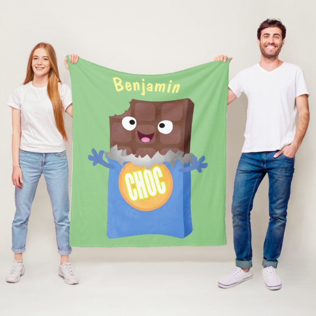 Couverture Polaire Sympa chocolat chocolat bonbon bar personnage de d (En situation)