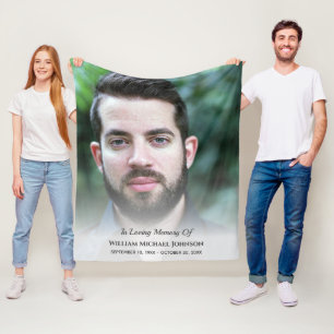 Couverture Polaire Sympathy Bereaveral Funeral Memorial Photo personn
