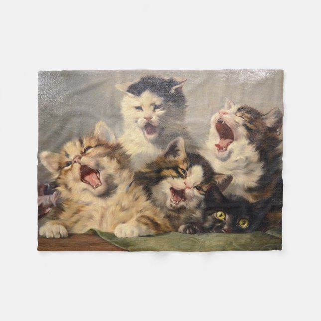Couverture Polaire Symphonie de chatons par Julius Adam II (Devant (Horizontal))
