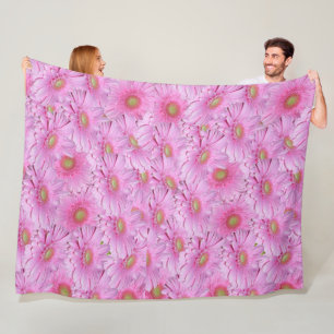 Couverture Polaire Symphonie de Gerberas roses,