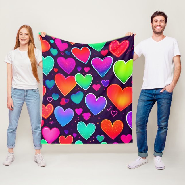 Couverture Polaire Symphonie Neon Heart (En situation)