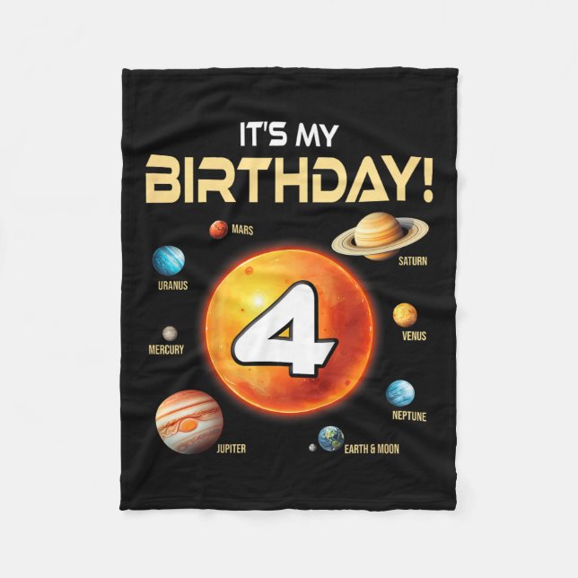Couverture Polaire Système solaire pour enfants 4 ans 4 ans (Devant)