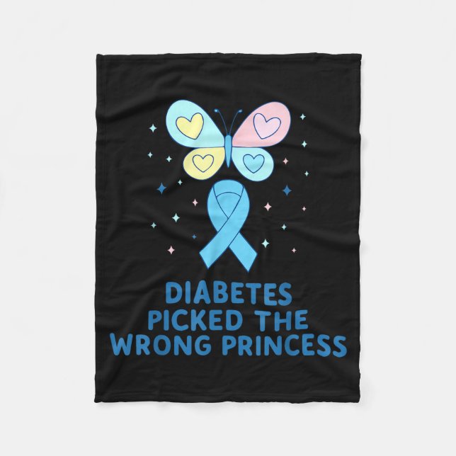 Couverture Polaire T1d Diabetes Warrior Butterfly Princess Diabetes A (Devant)