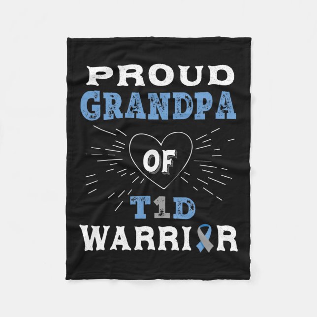 Couverture Polaire T1d Fière Grand-père Sensibilisation au diabète Ty (Devant)