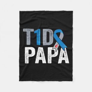 Couverture Polaire T1d Papa Son combat est mon combat Type 1 Diabète