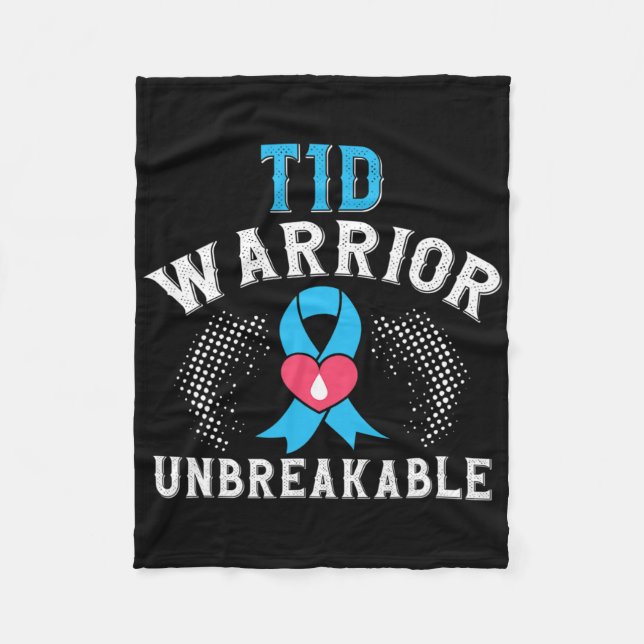 Couverture Polaire T1d Warrier Unbreakable Diabetes Awareness Mois B (Devant)
