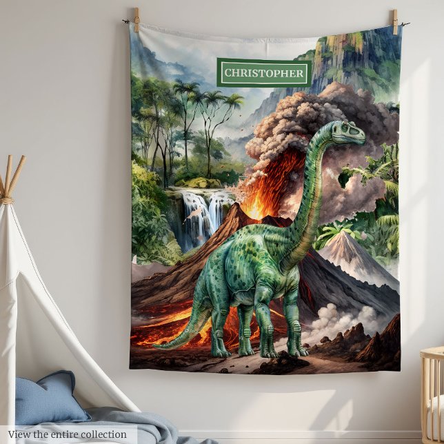 Couverture Polaire T-Rex Dinosaur personnalisé Anniversaire Couvertur (Personalized T-Rex Dinosaur Birthday Blanket for Boys)