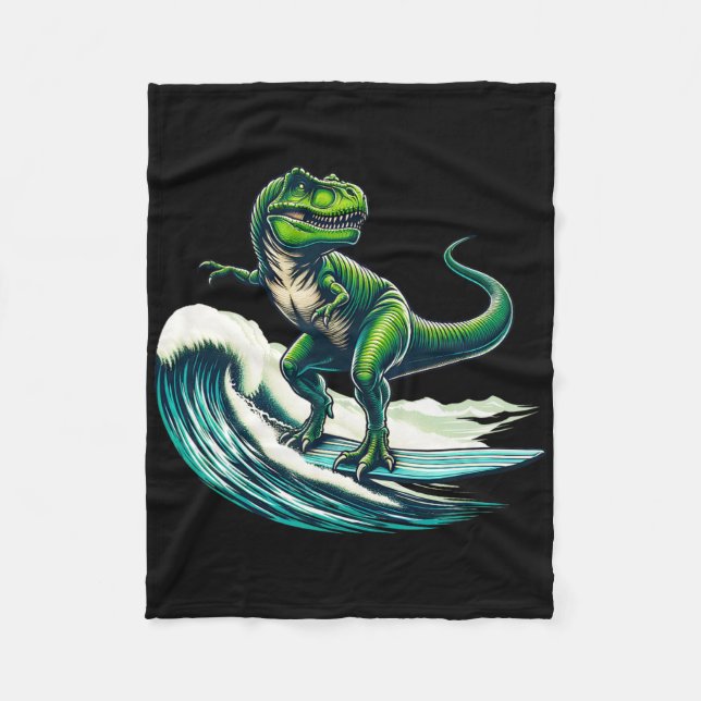 Couverture Polaire T-rex Dinosaur Surfing Surfer Surfboard Gift For M (Devant)