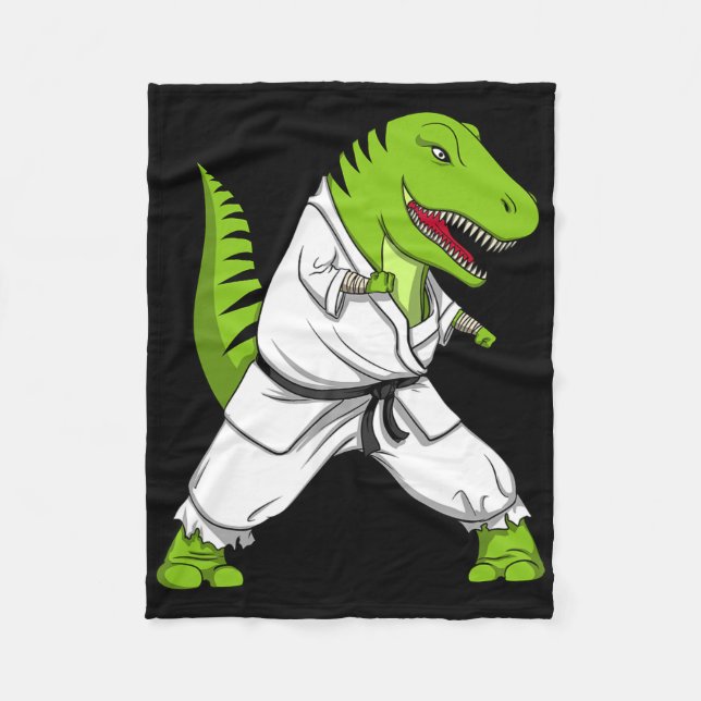 Couverture Polaire T-rex Dinosaure Karaté Kickboxing Arts Martiaux Ji (Devant)