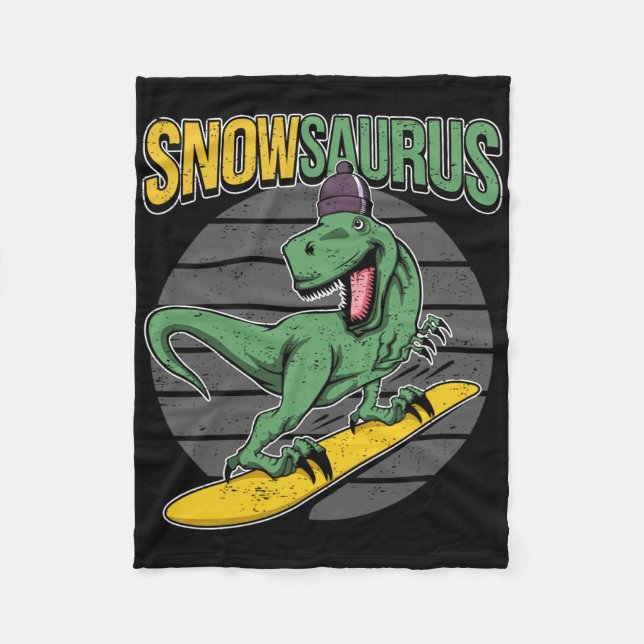 Couverture Polaire T-rex Snowboarding Dinosaur Snowboard  (Devant)
