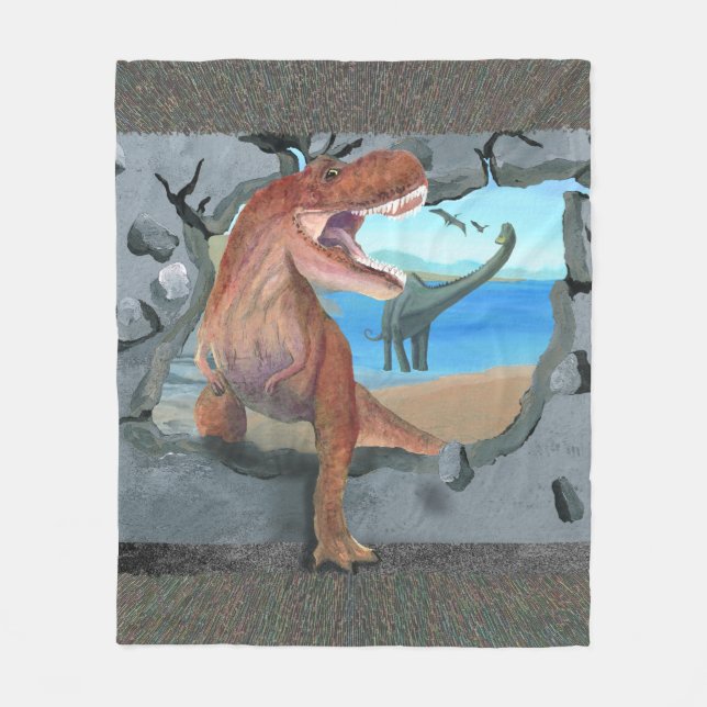 Couverture Polaire T-Rex tombe dans le mur (Devant)