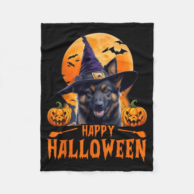 Couverture Polaire T-shirt Chien Joyeux Halloween1 (Devant)