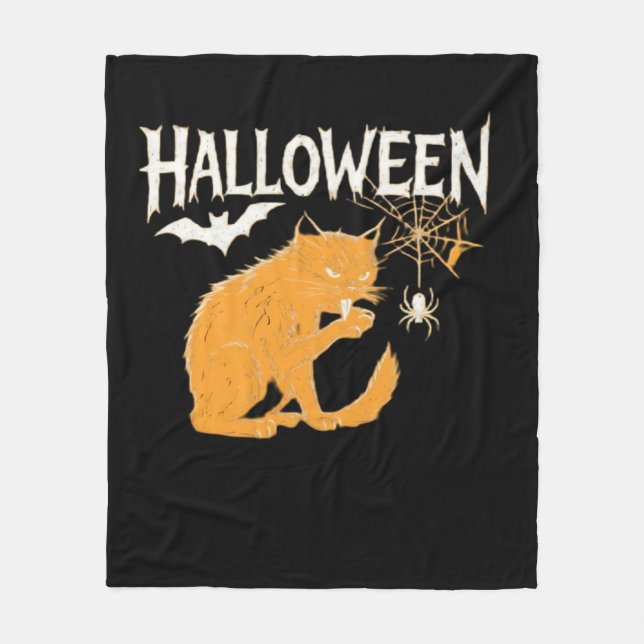 Couverture Polaire T-shirt classique d'Halloween de Vampire Cat (Devant)
