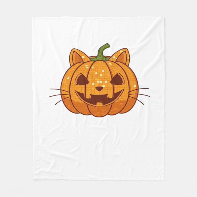 Couverture Polaire T-shirt classique Disco Cat Jack o'Lantern (Devant)